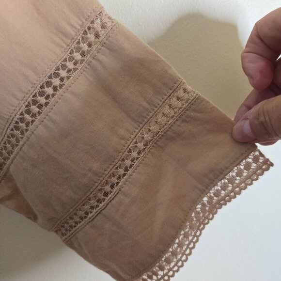 Simply Retro Fiona 100% Cotton 50s Inspired Midi Dress Tan Size M - Picture 7 of 9